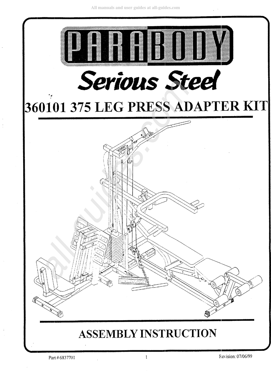 PARABODY SERIOUS STEEL 360101 375 ASSEMBLY INSTRUCTION MANUAL Pdf ...