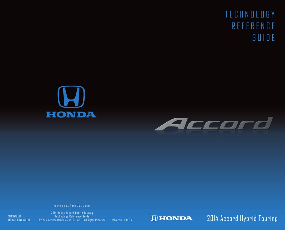 HONDA ACCORD HYBRID TOURING 2014 REFERENCE MANUAL Pdf Download ManualsLib