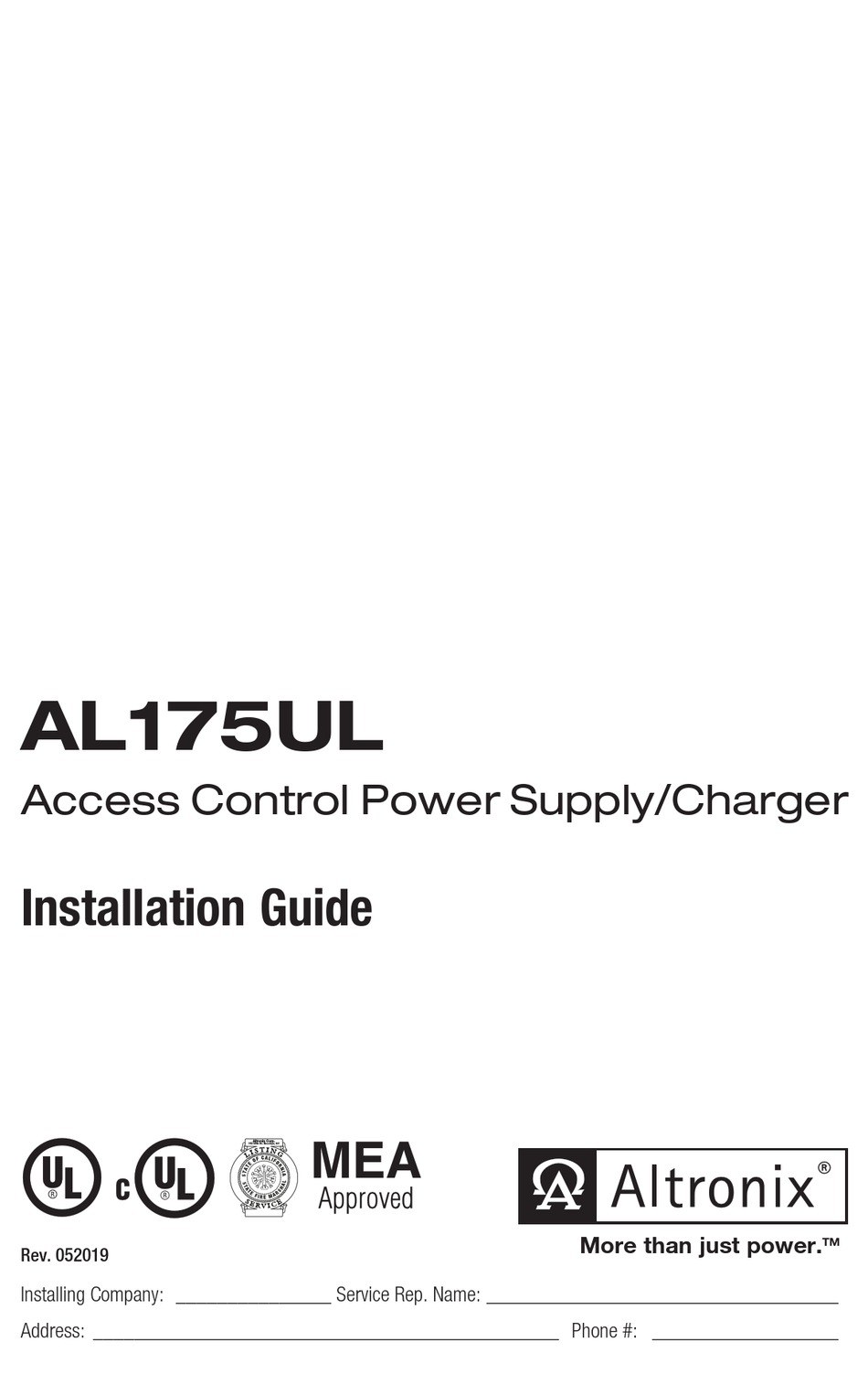 ALTRONIX AL175UL INSTALLATION MANUAL Pdf Download ManualsLib