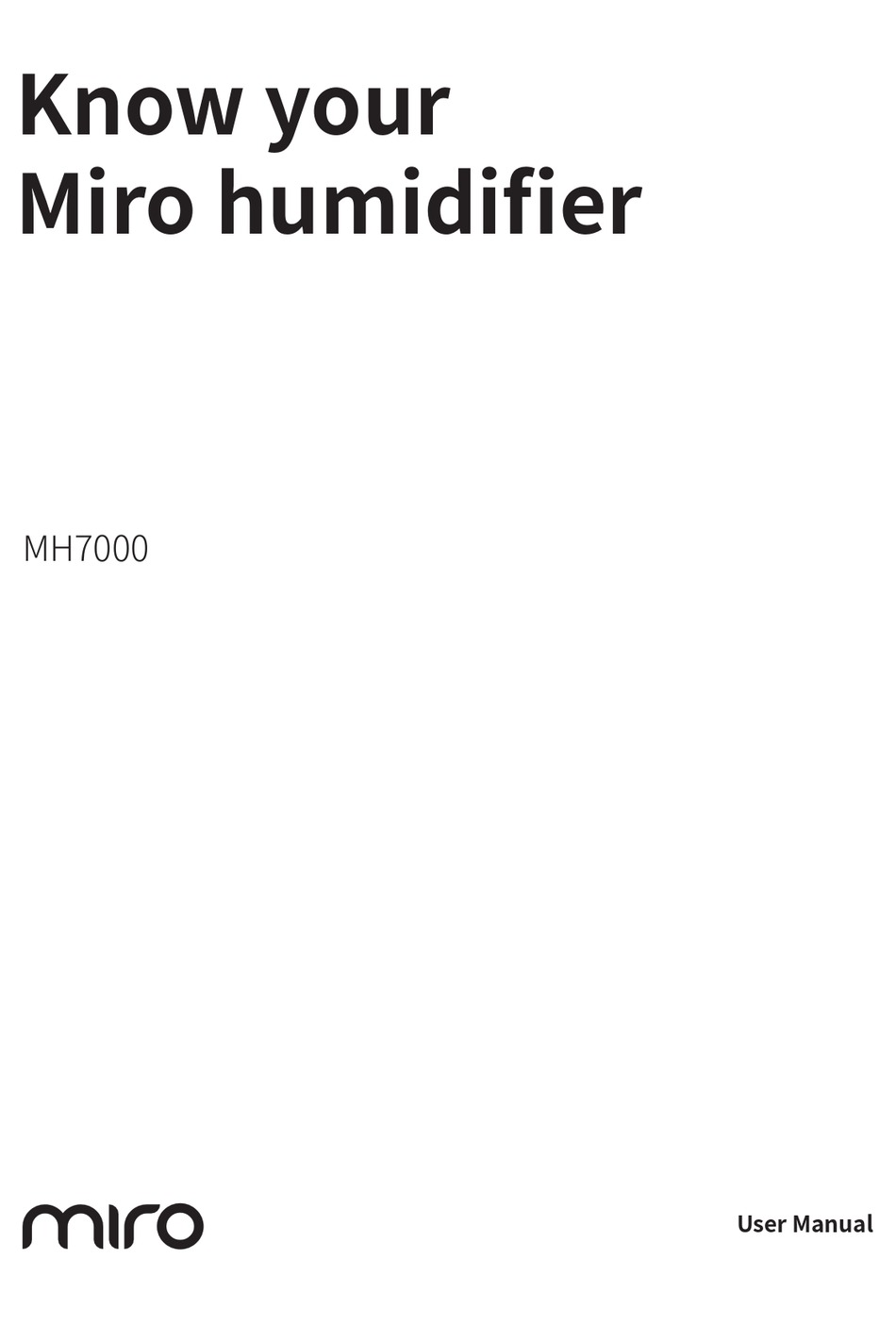 MIRO MH7000 USER MANUAL Pdf Download ManualsLib