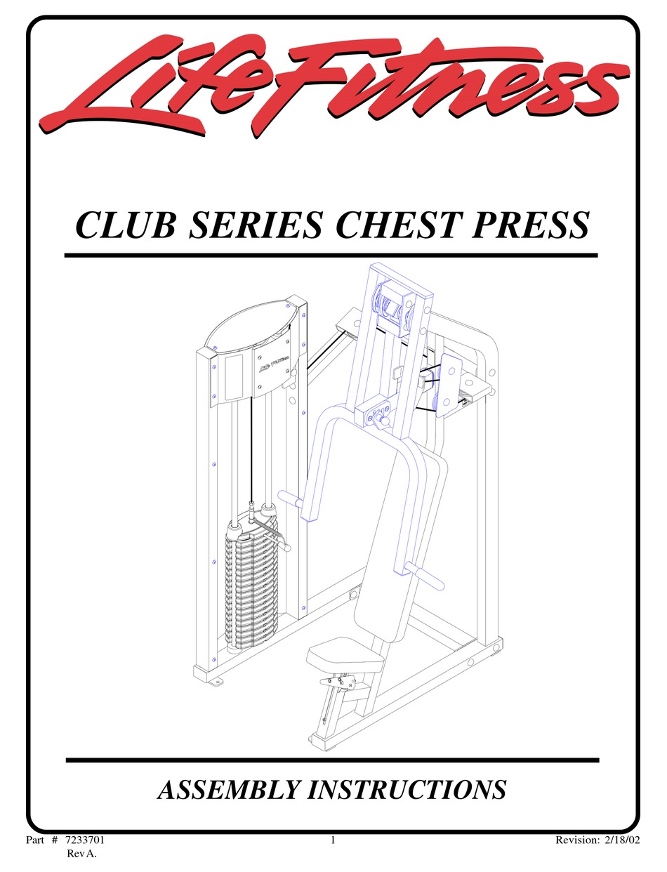 LIFE FITNESS CLUB SERIES ASSEMBLY INSTRUCTIONS MANUAL Pdf Download