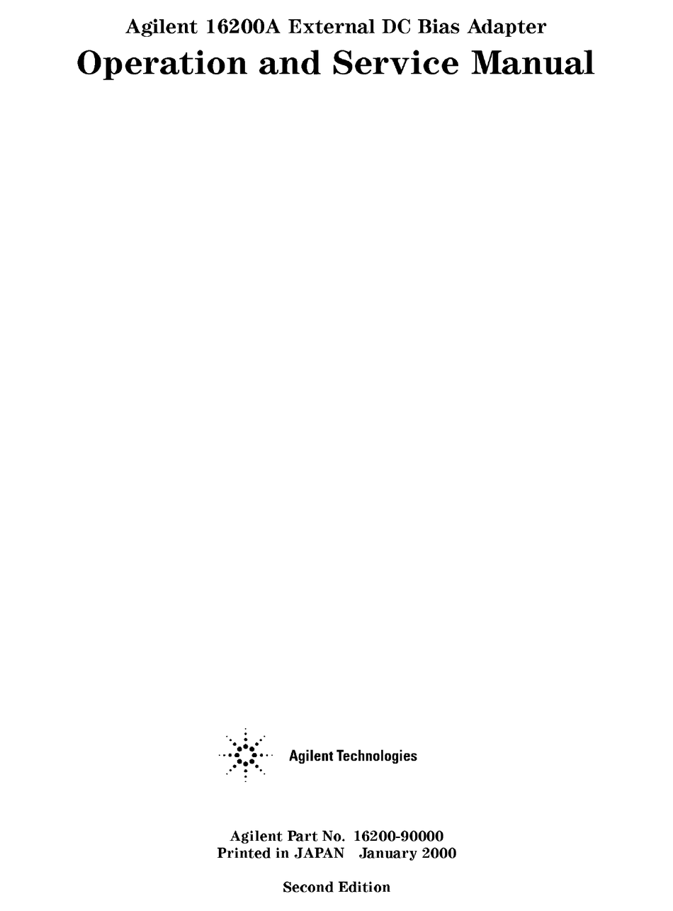 AGILENT TECHNOLOGIES 16200A OPERATION AND SERVICE MANUAL Pdf Download ...