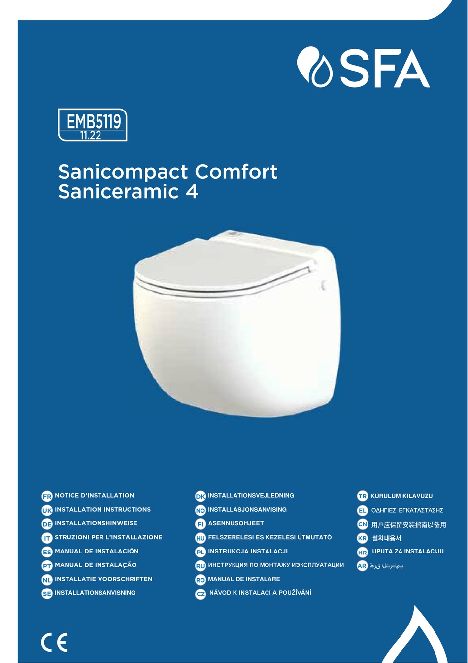 SFA COMFORT SANICERAMIC 4 INSTALLATION INSTRUCTIONS MANUAL Pdf Download ManualsLib