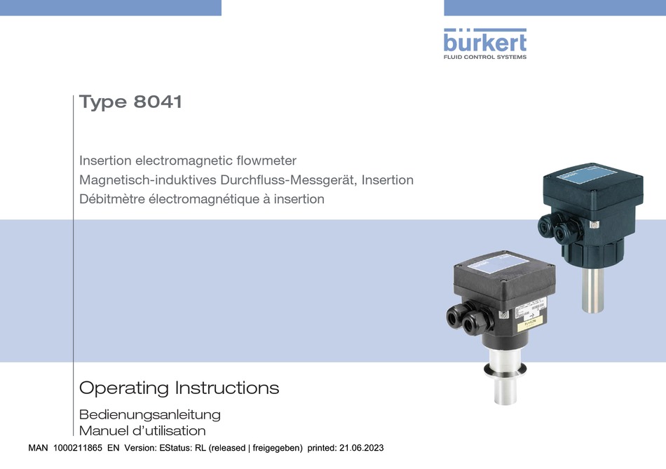 BURKERT 8041 OPERATING INSTRUCTIONS MANUAL Pdf Download ManualsLib