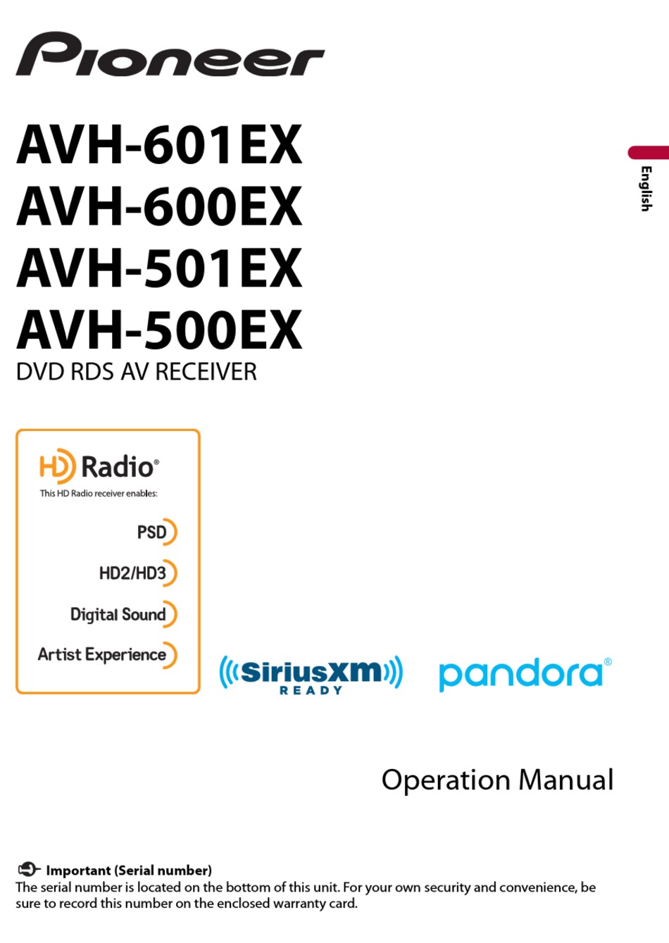 PIONEER AVH500EX OPERATION MANUAL Pdf Download ManualsLib