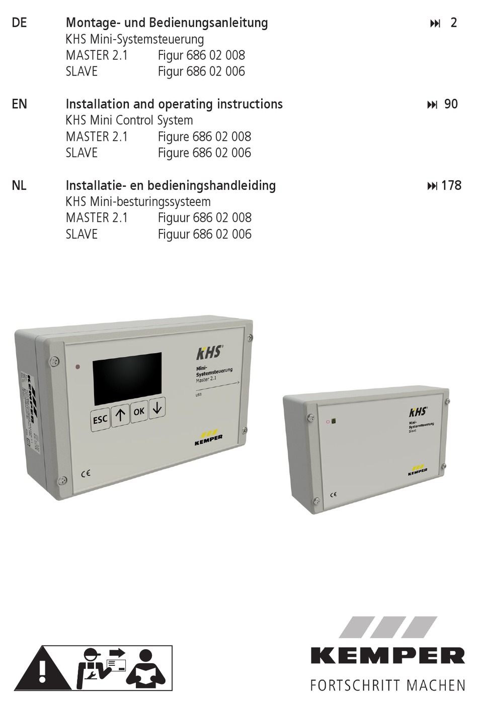 KEMPER KHS MASTER 2.1 INSTALLATION AND OPERATING INSTRUCTIONS MANUAL