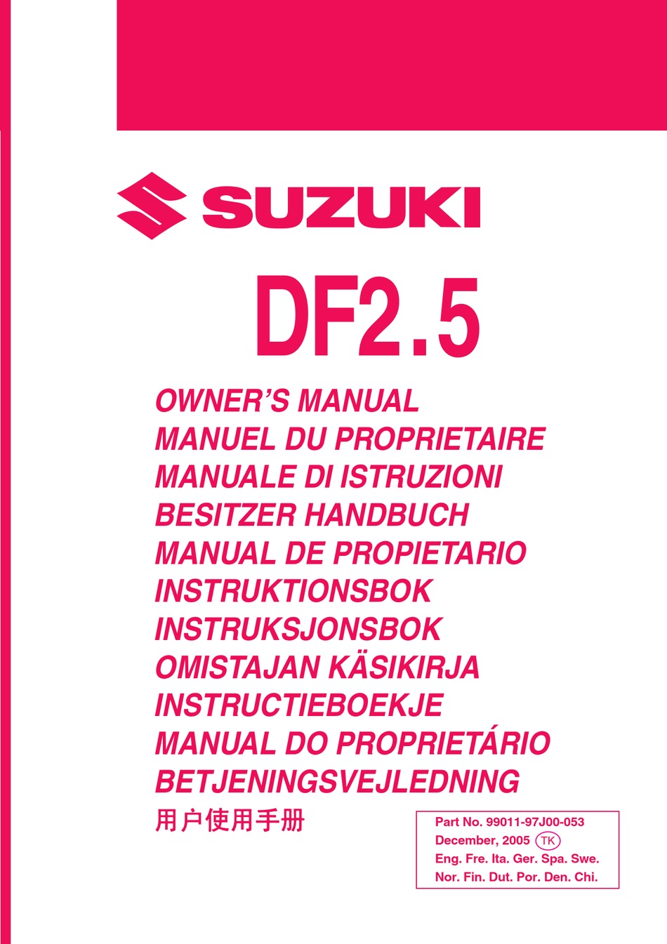SUZUKI DF2.5 OWNER'S MANUAL Pdf Download | ManualsLib