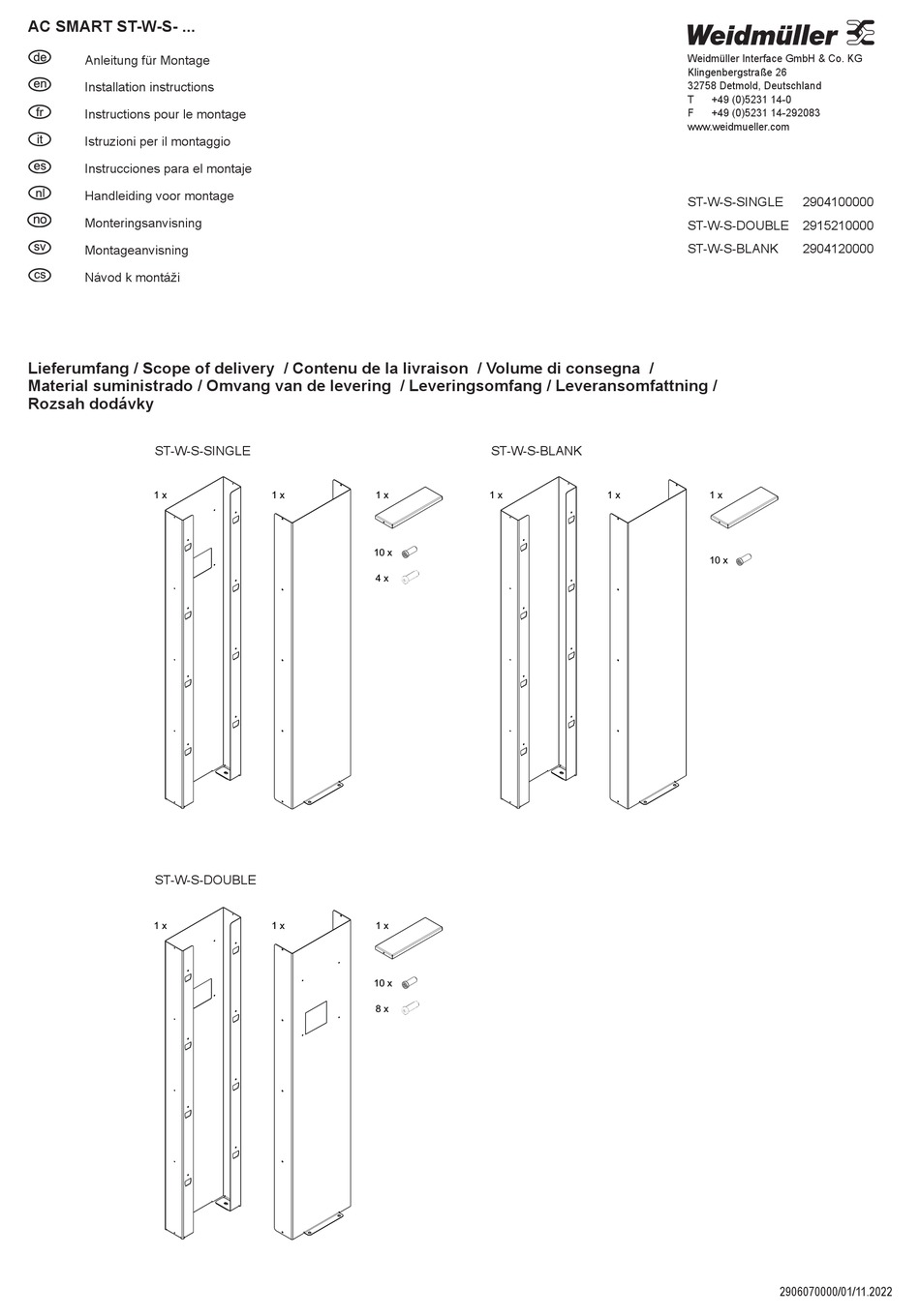 WEIDMÜLLER STWSSINGLE INSTALLATION INSTRUCTIONS MANUAL Pdf Download