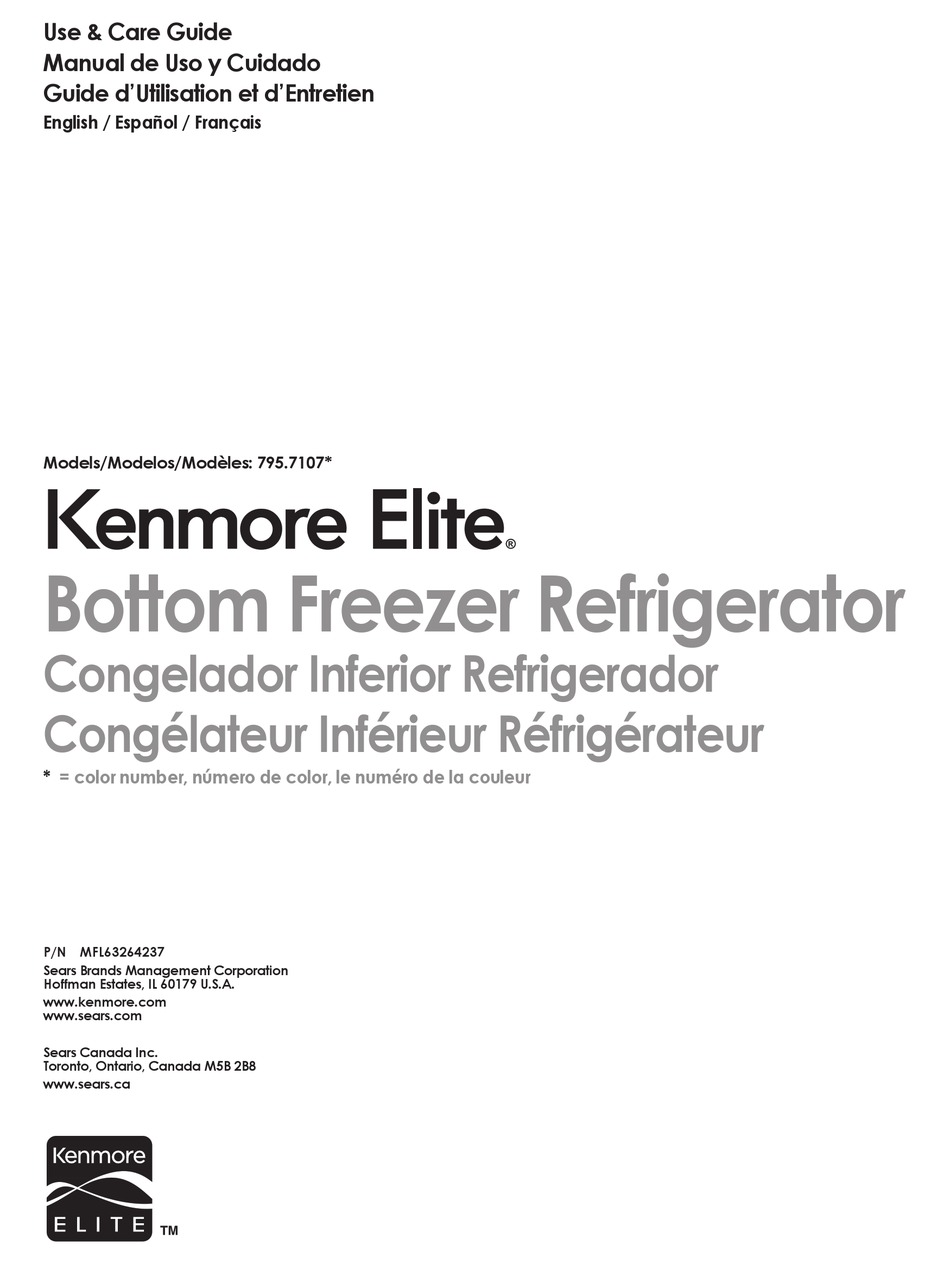KENMORE 795.7107 SERIES USE & CARE MANUAL Pdf Download ManualsLib