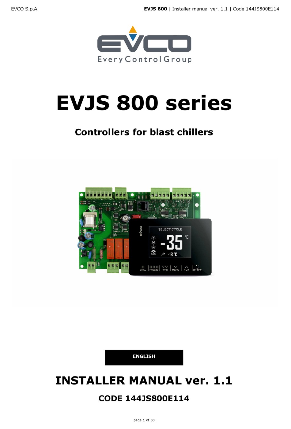 EVCO EVJS 800 SERIES INSTALLER MANUAL Pdf Download ManualsLib