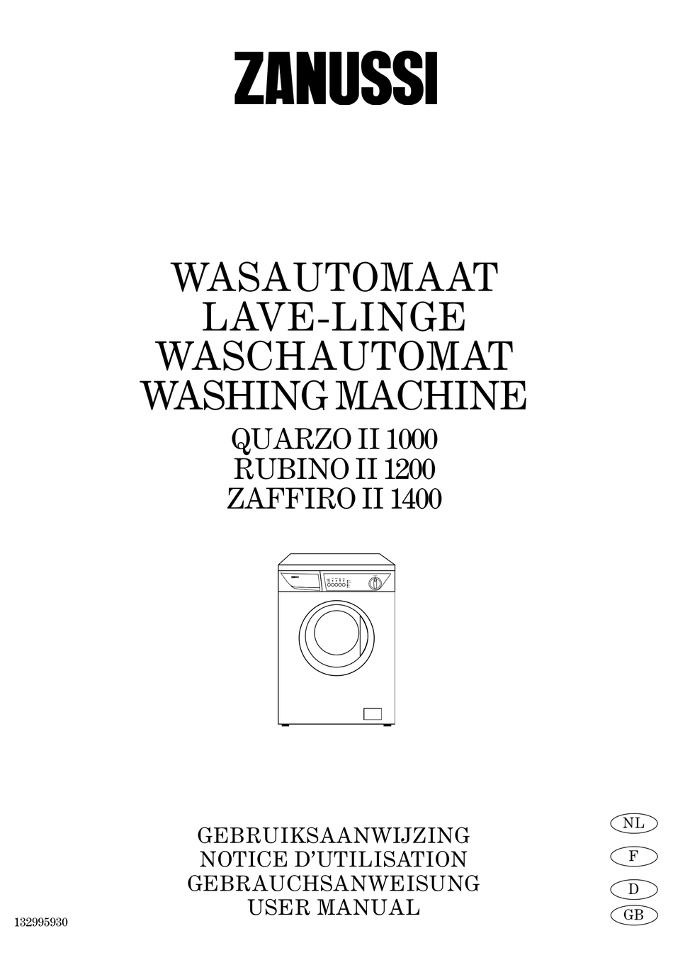 ZANUSSI QUARZO II 1000 USER MANUAL Pdf Download ManualsLib