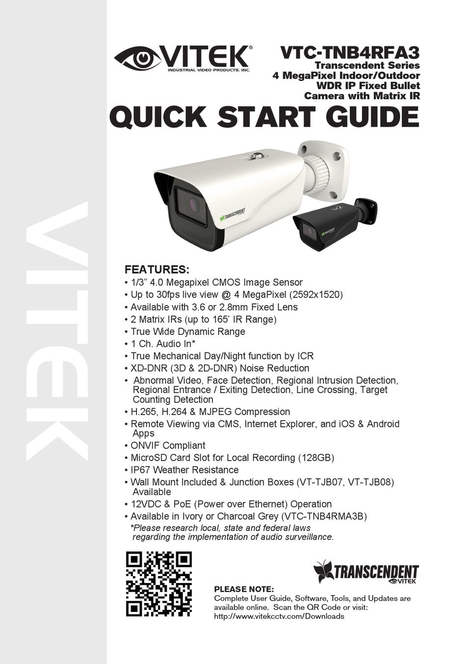 VITEK TRANSCENDENT VTCTNB4RFA3 QUICK START MANUAL Pdf Download