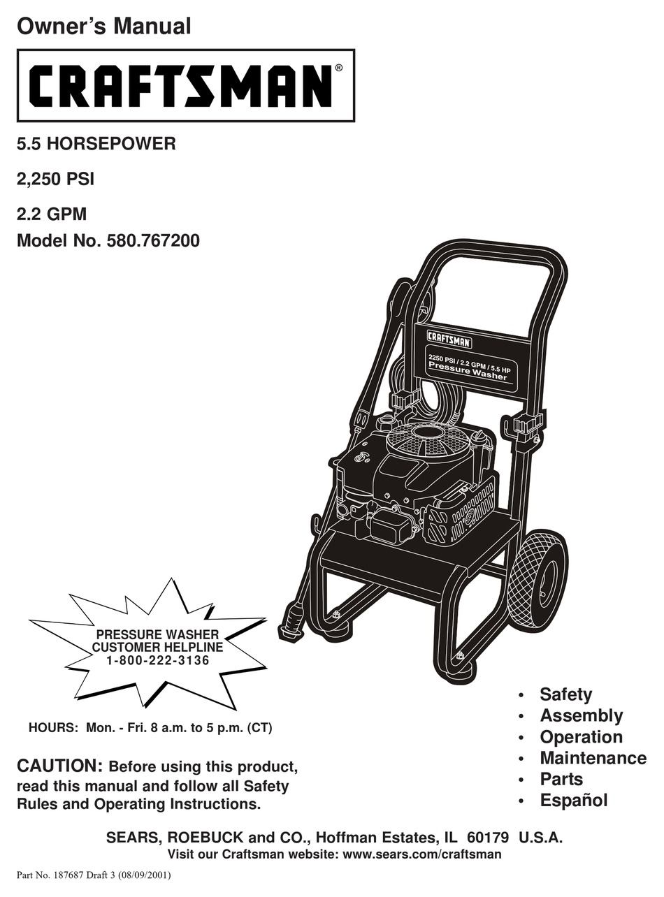 CRAFTSMAN 580.767200 OWNER