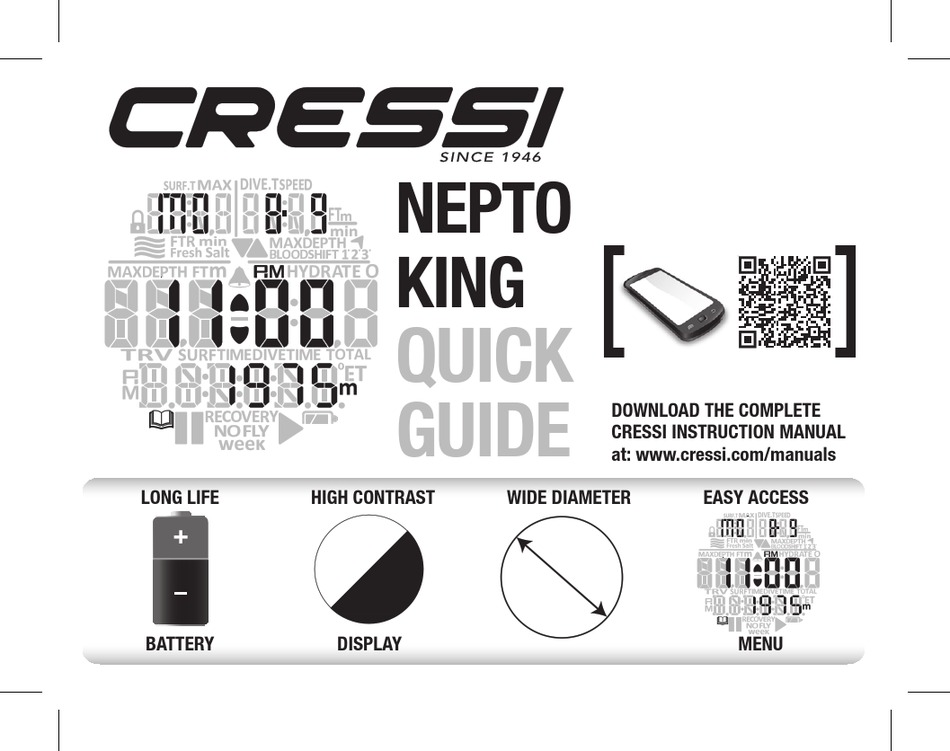 CRESSI NEPTO KING QUICK MANUAL Pdf Download | ManualsLib