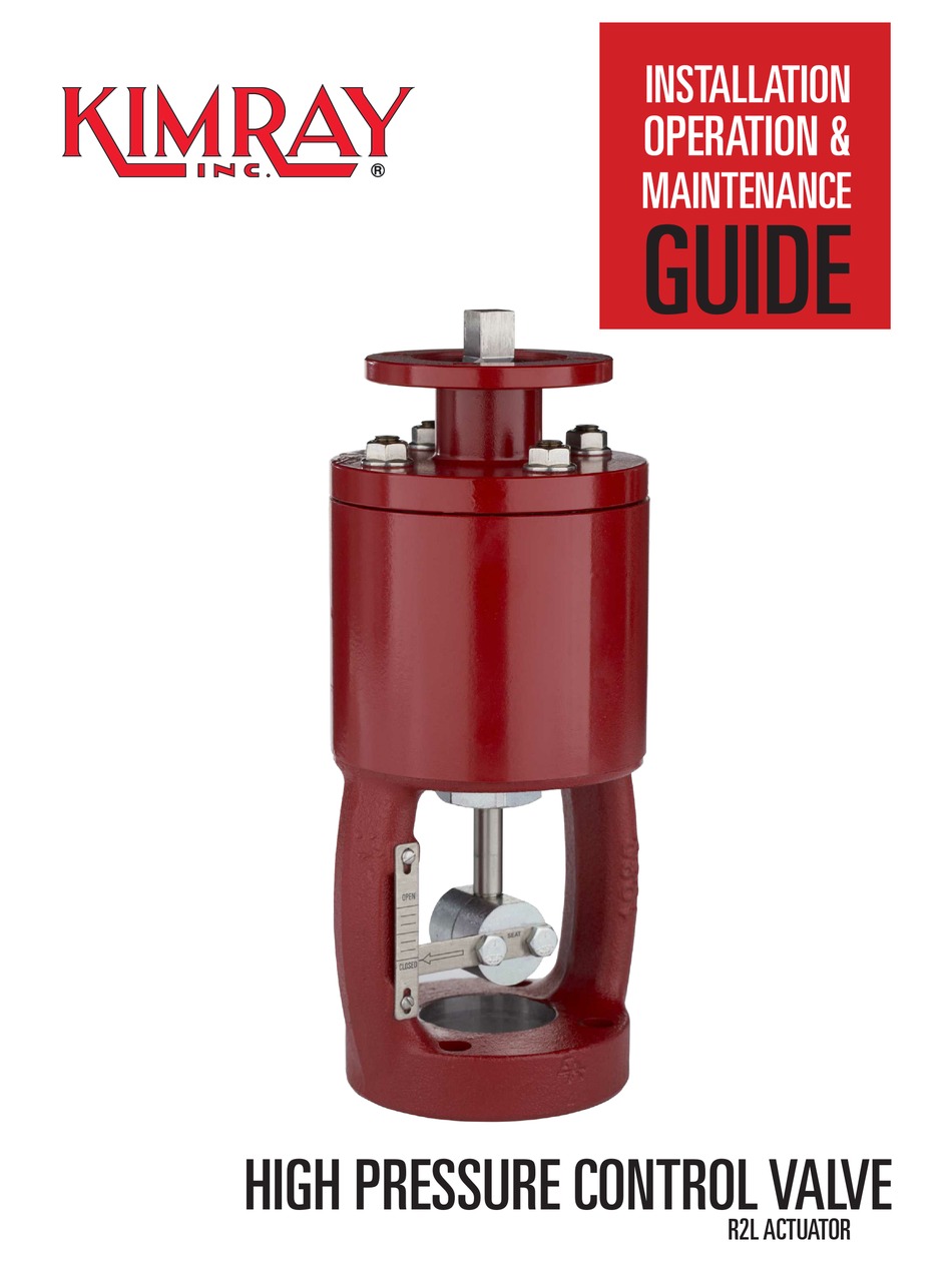 KIMRAY R2L ACTUATOR INSTALLATION, OPERATION, MAINTENANCE MANUAL Pdf