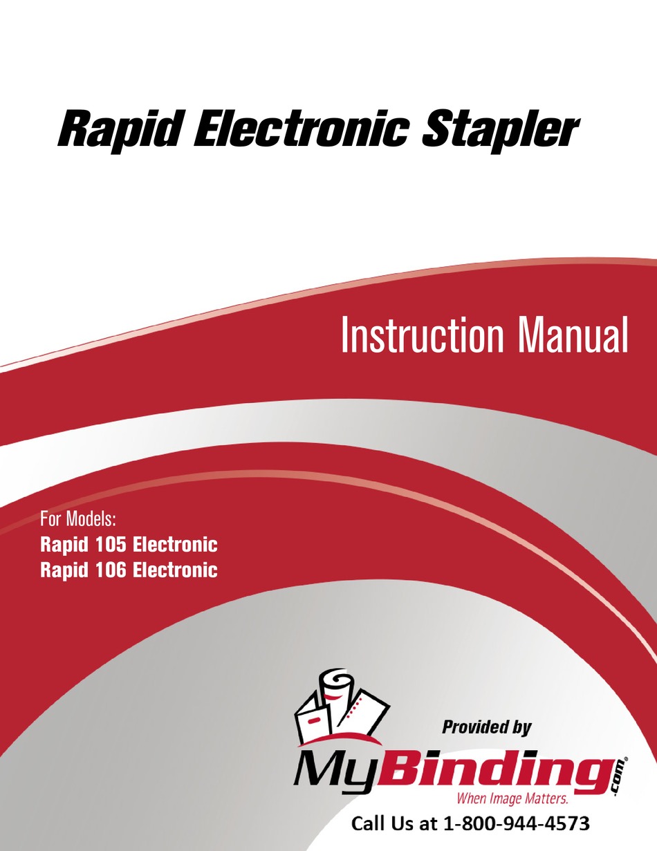 MYBINDING RAPID 105 ELECTRONIC INSTRUCTION MANUAL Pdf Download ManualsLib