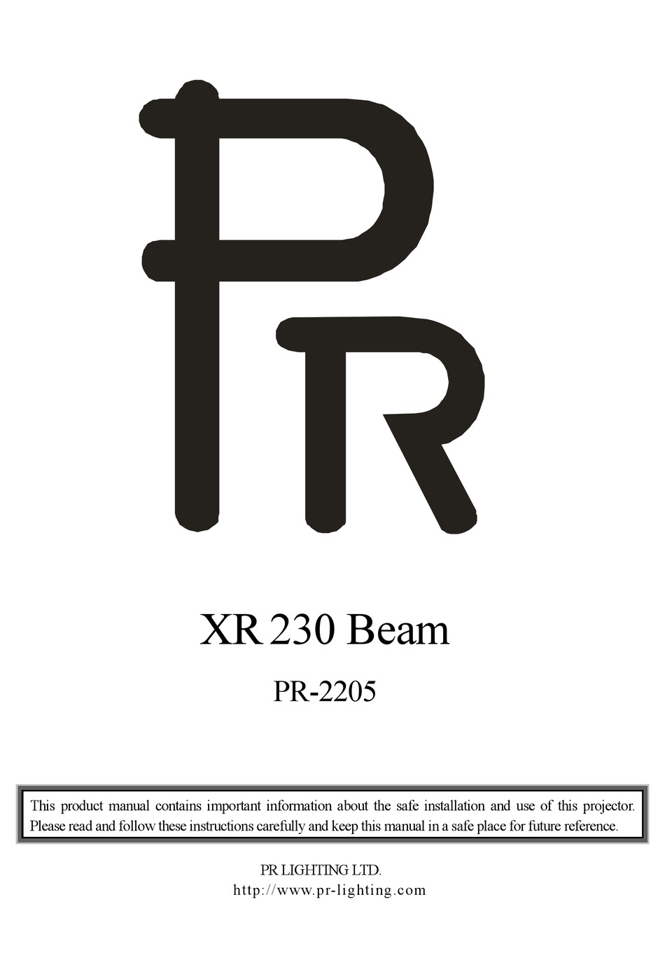 Pr Lighting Xr Beam Manual Pdf Download Manualslib