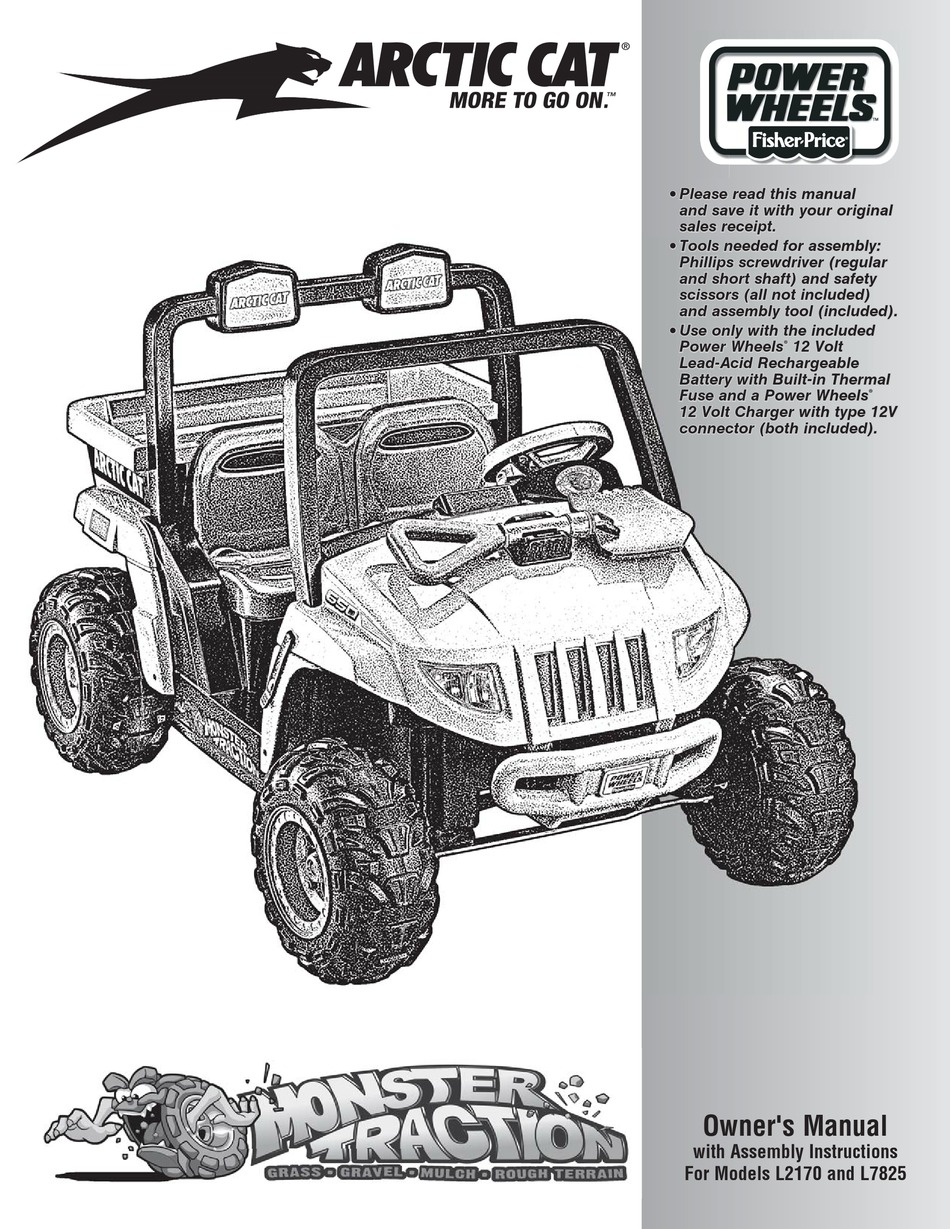 FISHERPRICE POWER WHEELS ARCTIC CAT L2170 OWNER