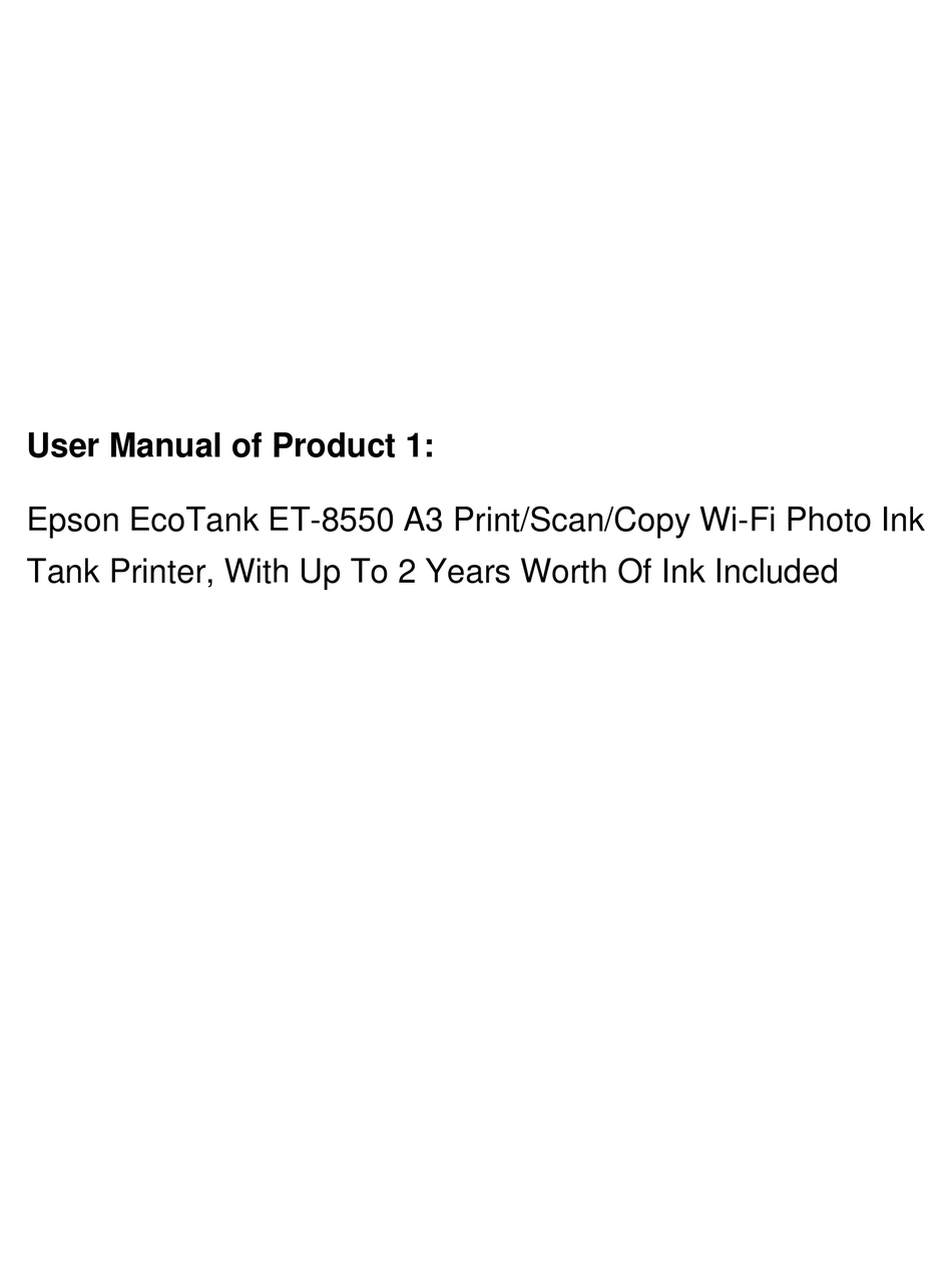A3 + Photo multifunction Epson Ecotank ET-8550 WiFi / Duplex / Black