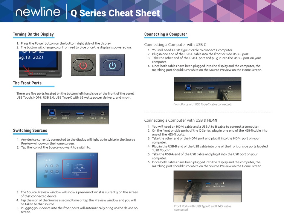 NEWLINE Q SERIES CHEAT SHEET Pdf Download | ManualsLib