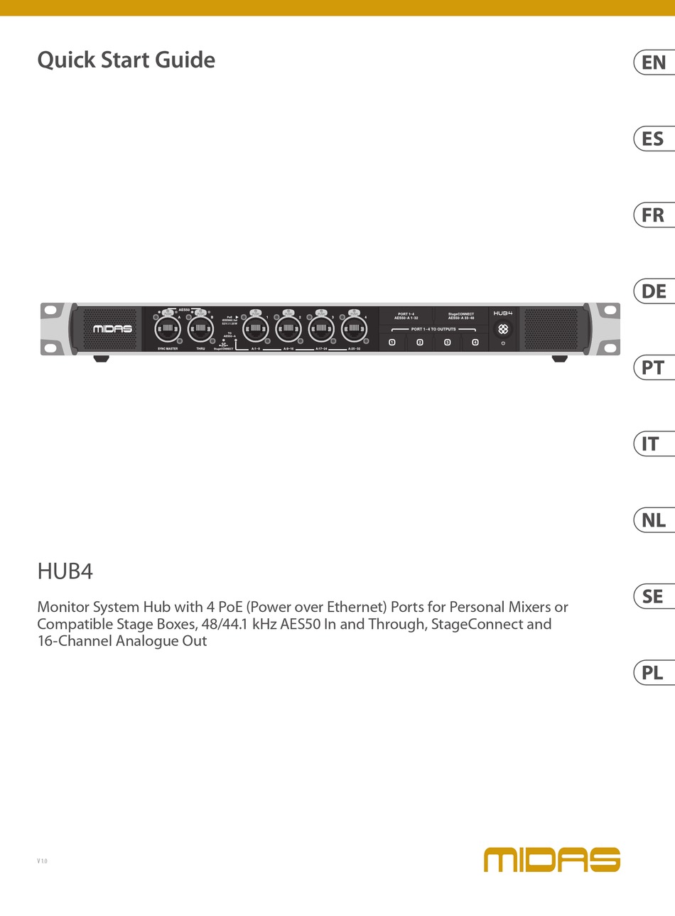 MIDAS HUB4 QUICK START MANUAL Pdf Download ManualsLib
