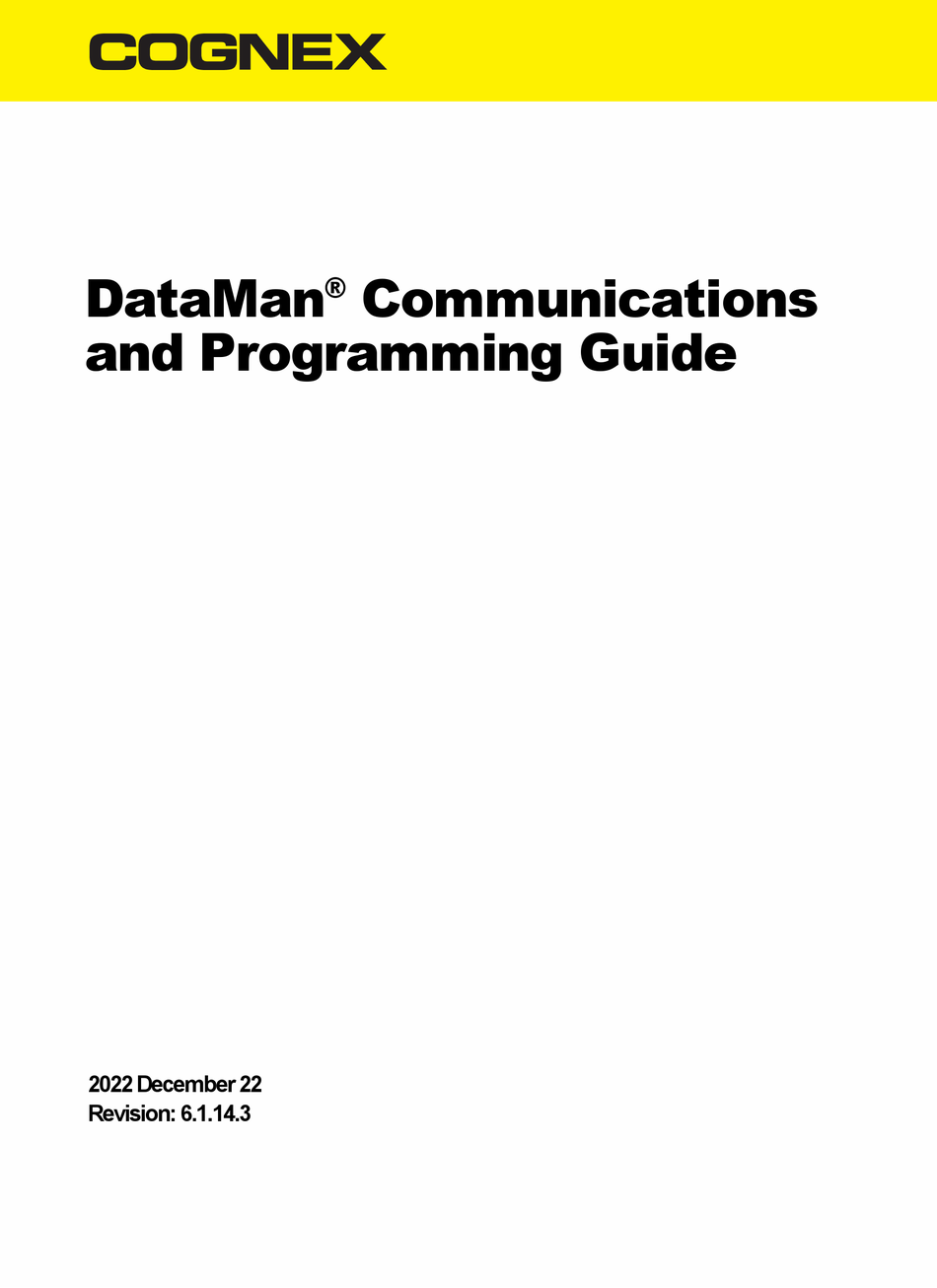 COGNEX DATAMAN 370 SERIES PROGRAMMING MANUAL Pdf Download ManualsLib