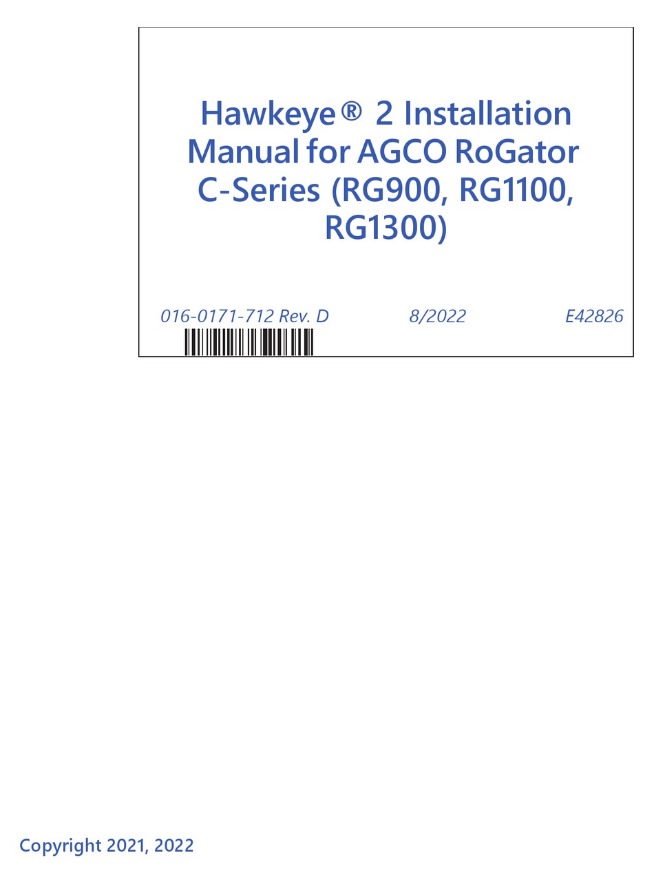 RAVEN AGCO ROGATOR HAWKEYE C SERIES INSTALLATION MANUAL Pdf Download ManualsLib