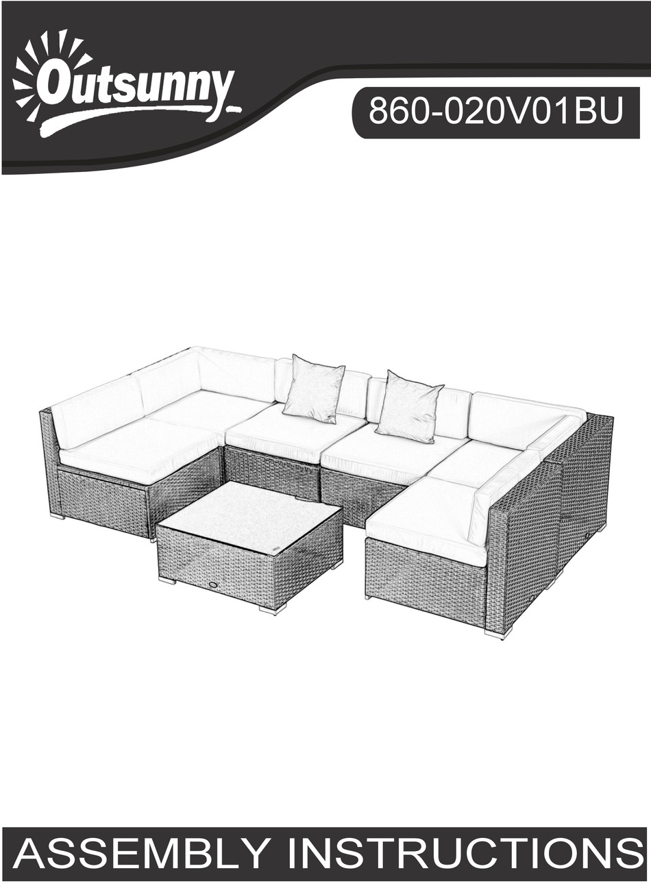 OUTSUNNY 860020V01BU ASSEMBLY INSTRUCTIONS MANUAL Pdf Download