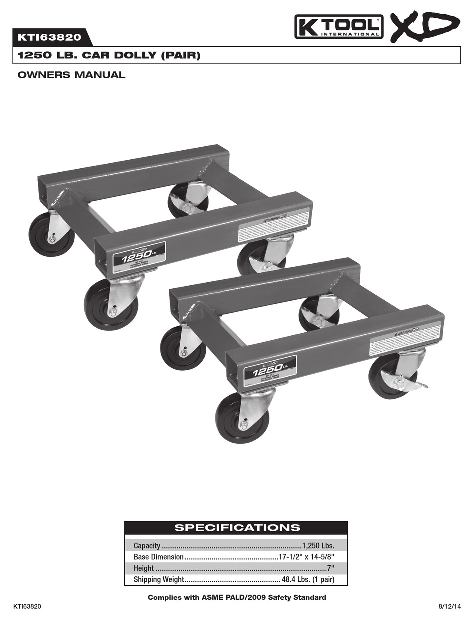 K TOOL INTERNATIONAL XD KTI63820 OWNER'S MANUAL Pdf Download | ManualsLib