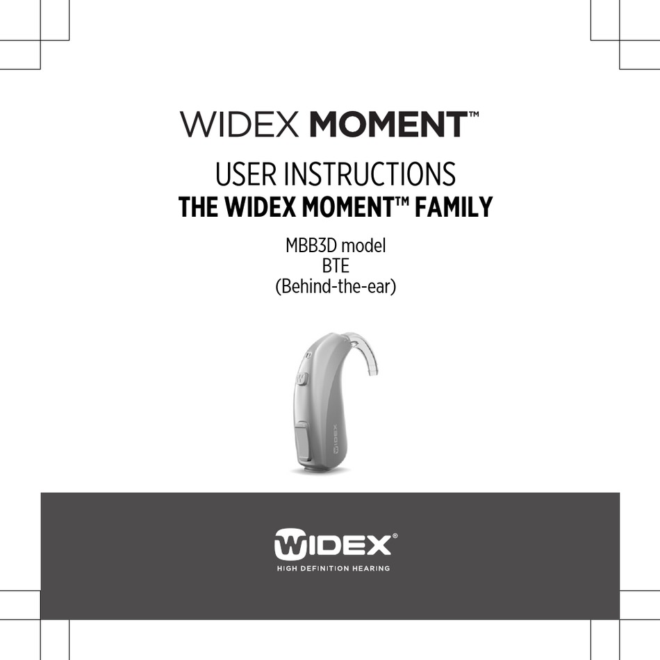 WIDEX MOMENT MBB3D INSTRUCTIONS MANUAL Pdf Download ManualsLib