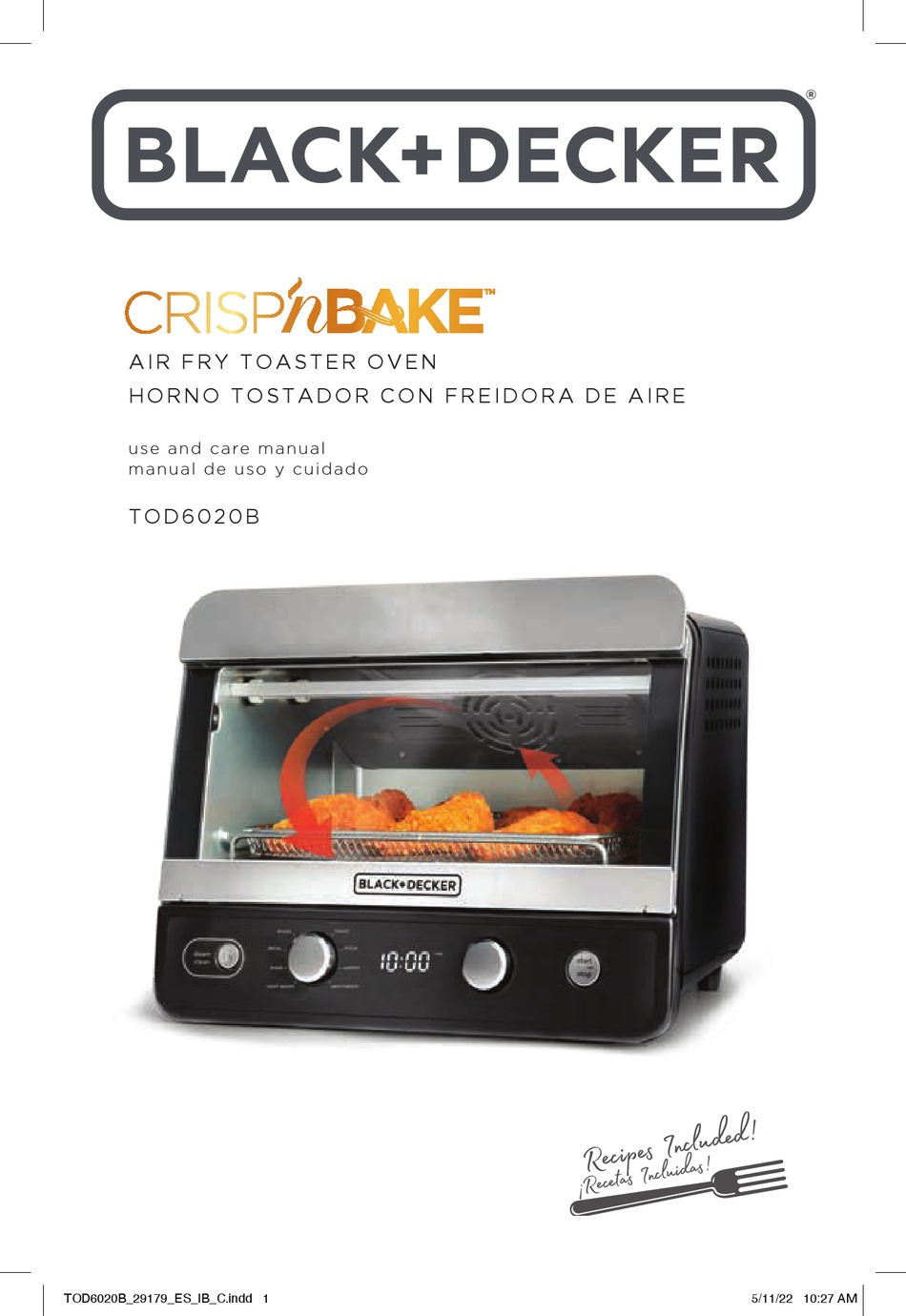 Crisp 'N Bake Air Fry Toaster Oven, TOD6020B