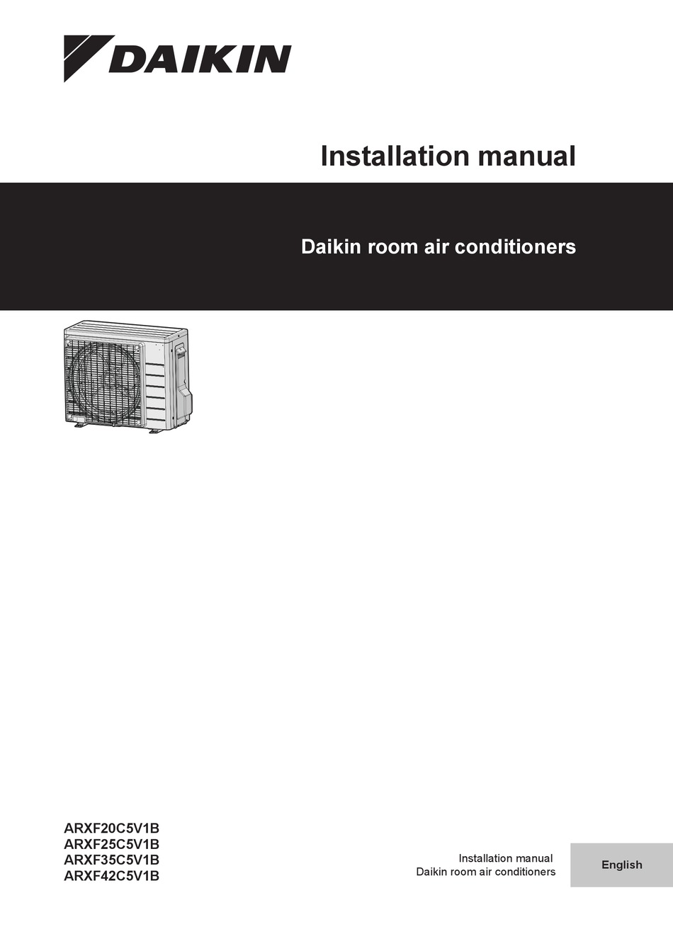 DAIKIN ARXF25C5V1B INSTALLATION MANUAL Pdf Download | ManualsLib