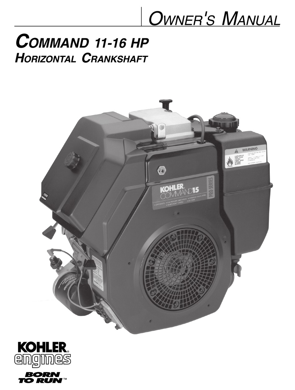 KOHLER COMMAND 1116 HP OWNER'S MANUAL Pdf Download ManualsLib