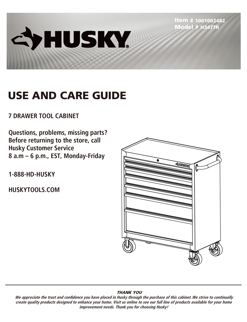 HUSKY H347TR USE AND CARE MANUAL Pdf Download ManualsLib