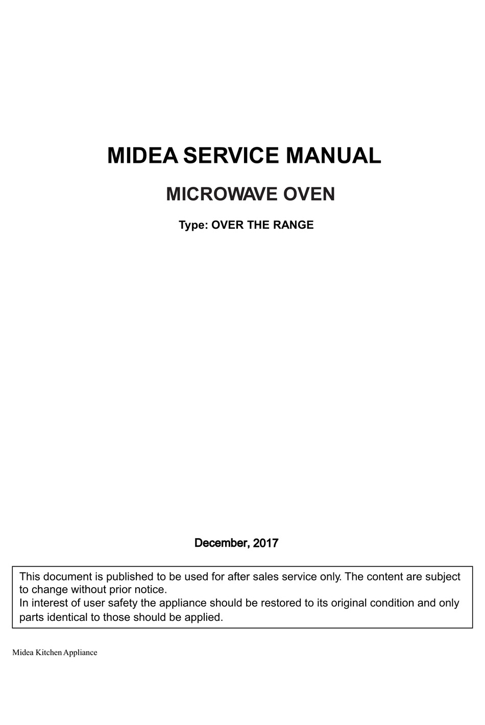 MIDEA EM048K6DMP SERVICE MANUAL Pdf Download | ManualsLib