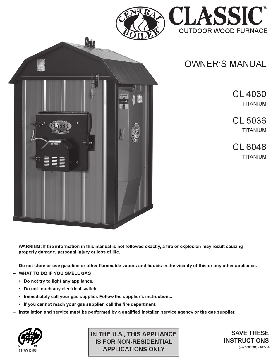 CENTRAL BOILER CLASSIC CL 4030 OWNER'S MANUAL Pdf Download | ManualsLib