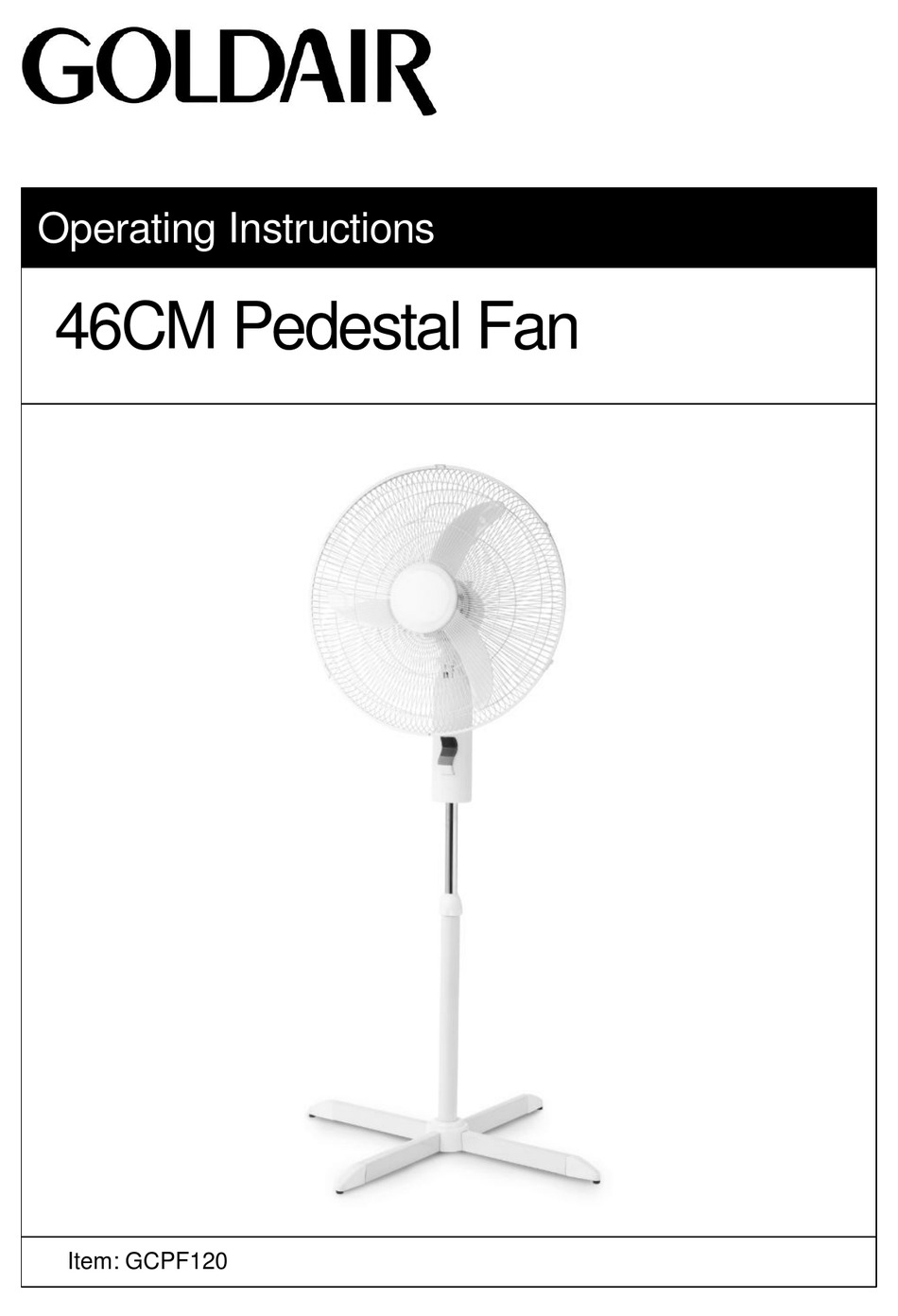 GOLDAIR GCPF120 OPERATING INSTRUCTIONS MANUAL Pdf Download ManualsLib