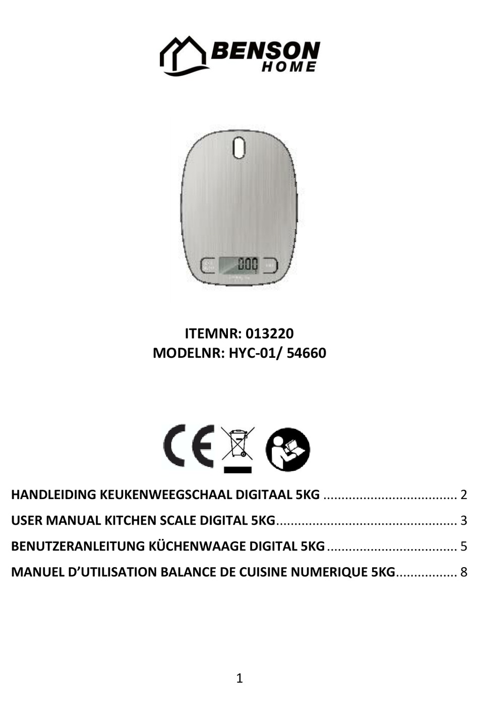 BENSON HOME HYC01 USER MANUAL Pdf Download ManualsLib