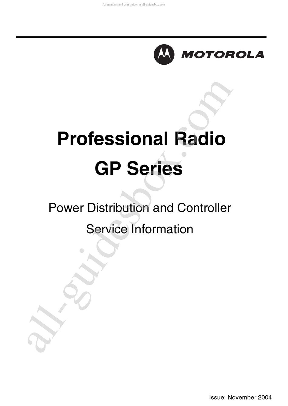 MOTOROLA GP SERIES MANUAL Pdf Download | ManualsLib