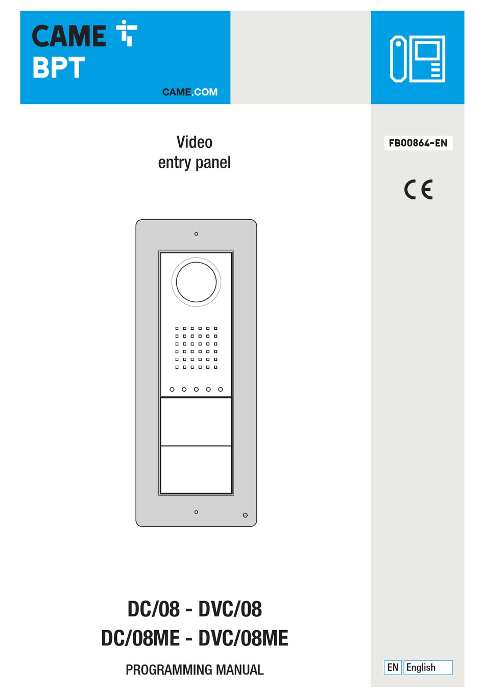 CAME BPT DC/08 PROGRAMMING MANUAL Pdf Download | ManualsLib