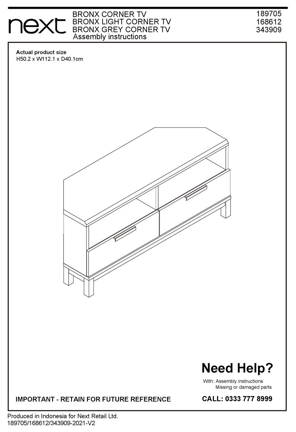 NEXT BRONX 343909 ASSEMBLY INSTRUCTIONS MANUAL Pdf Download | ManualsLib