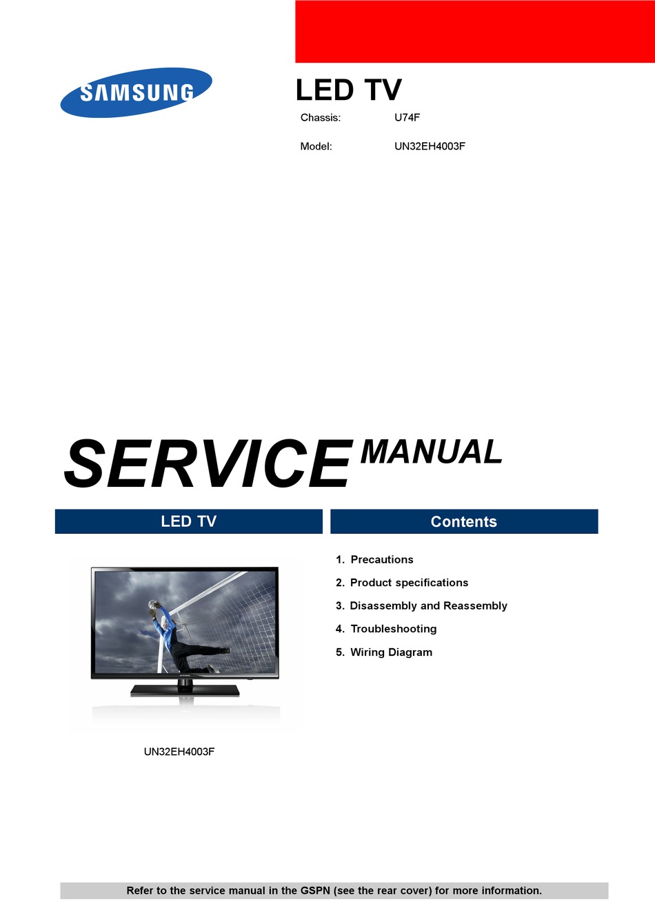 SAMSUNG UN32EH4003F SERVICE MANUAL Pdf Download ManualsLib