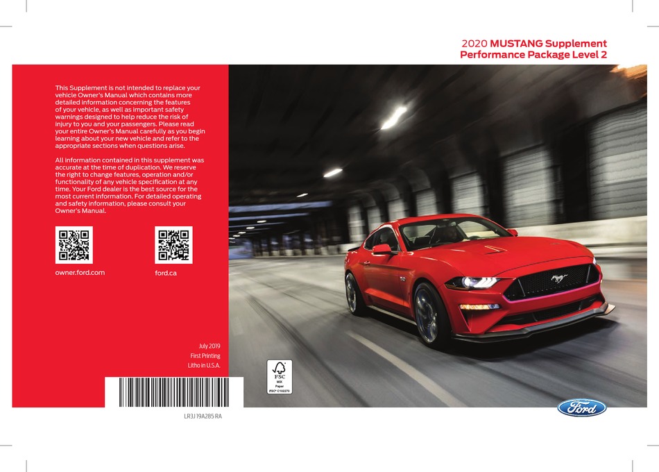 FORD MUSTANG 2020 MANUAL Pdf Download | ManualsLib