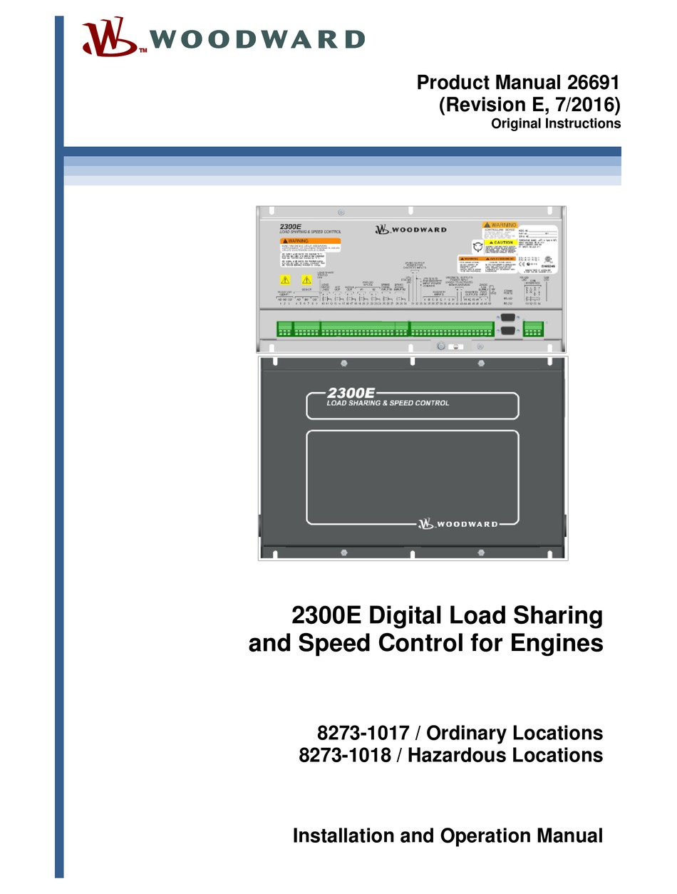 WOODWARD 2300E PRODUCT MANUAL Pdf Download | ManualsLib