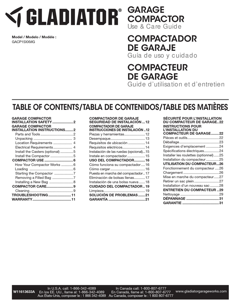 GLADIATOR GACP15XXMG USE & CARE MANUAL Pdf Download ManualsLib