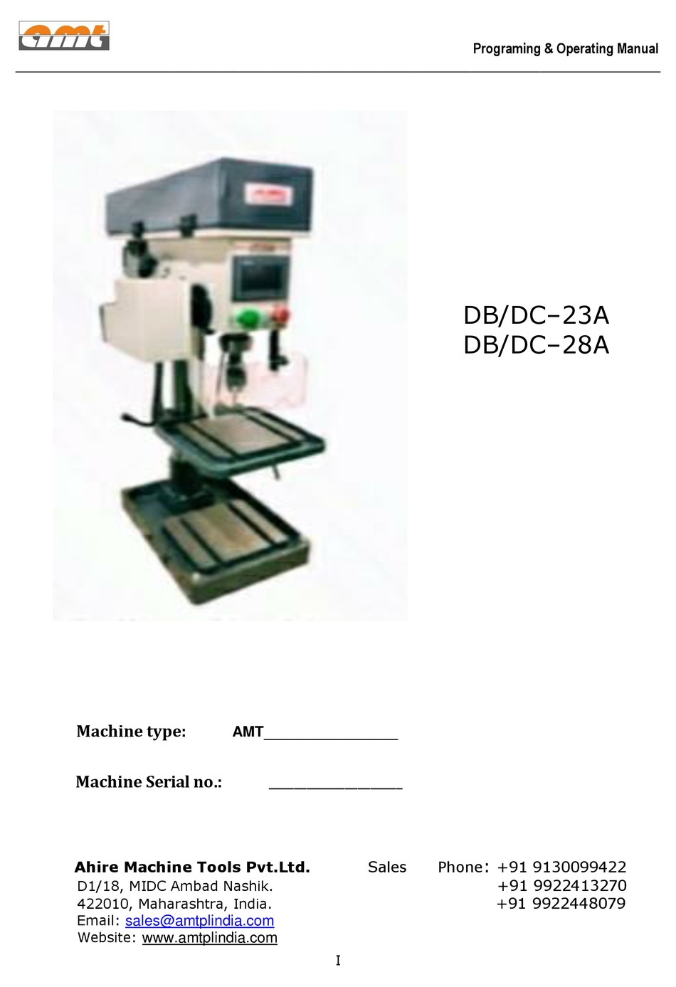 AMT DB23A PROGRAMMING AND OPERATING MANUAL Pdf Download ManualsLib