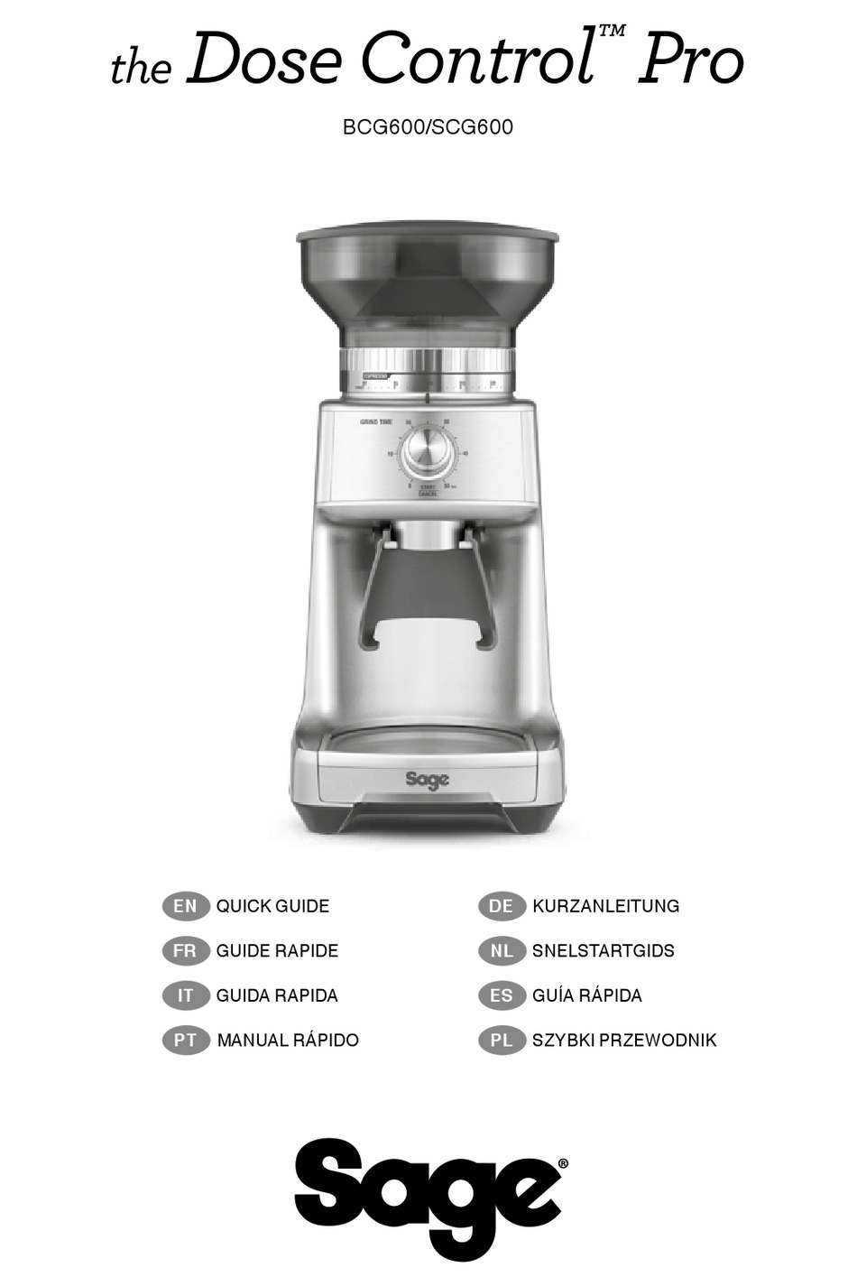 SAGE BCG600 QUICK MANUAL Pdf Download ManualsLib