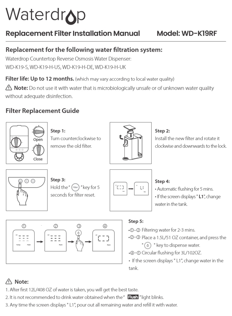 WATERDROP WDK19RF INSTALLATION MANUAL Pdf Download ManualsLib