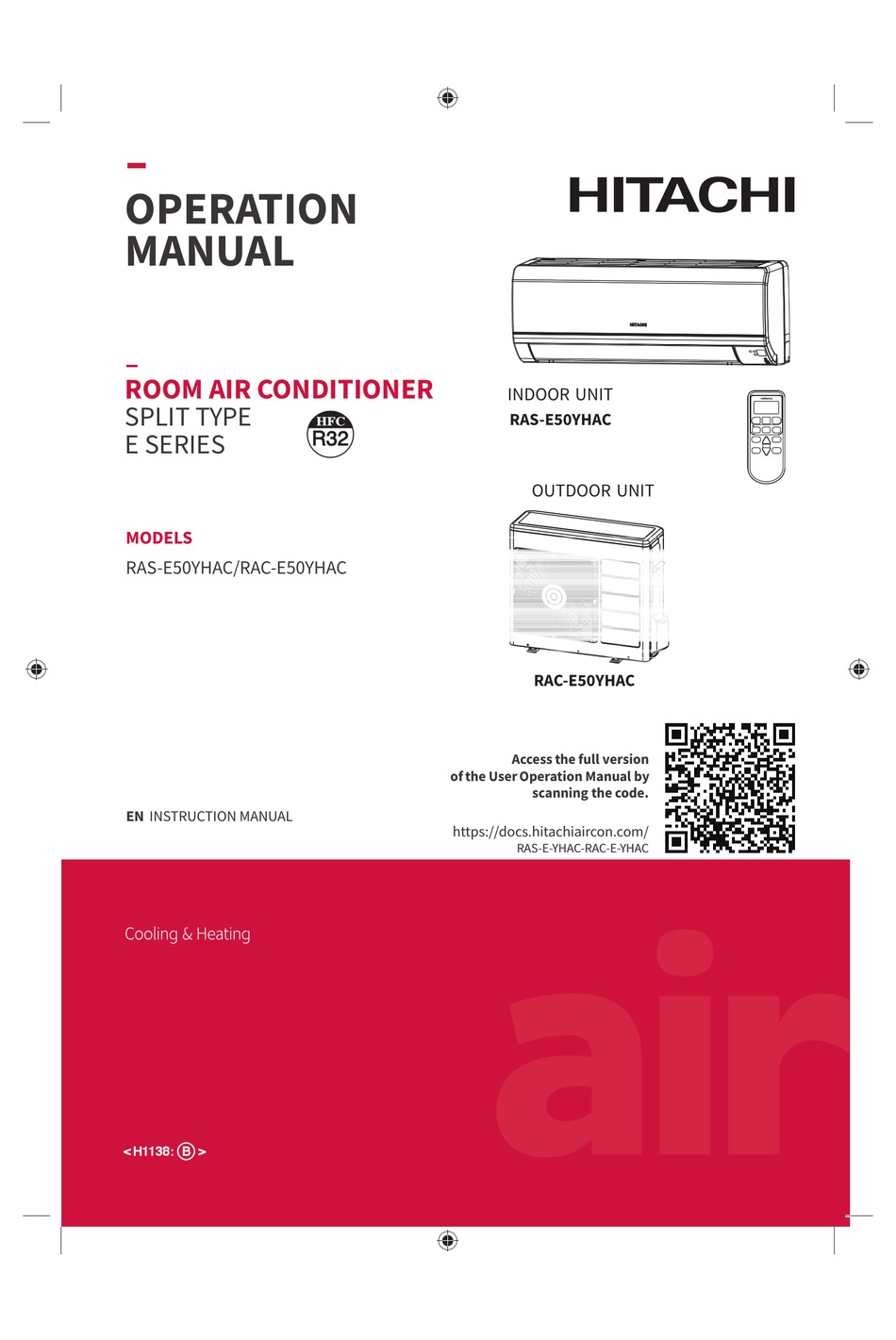 HITACHI E SERIES OPERATION MANUAL Pdf Download | ManualsLib