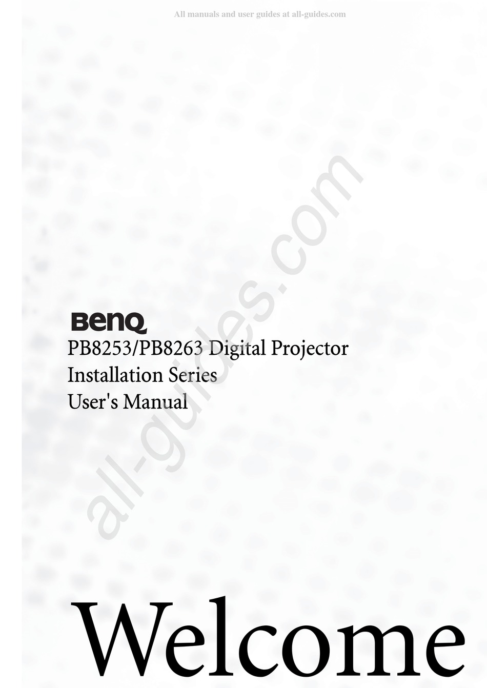 BENQ PB8263XGA USER MANUAL Pdf Download ManualsLib